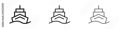 Ship icon editable. Design template vector