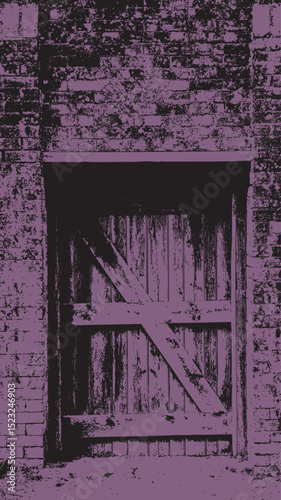 Ancient wooden barn door abstract
