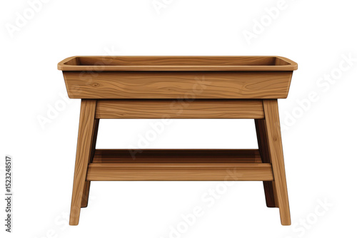 A rustic wooden washstand a symbol of vintage charm and simpler times displayed on a sleek on transparent background