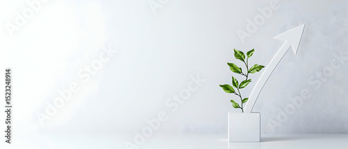 Abstract Minimalist Plant Growing Upward Trend