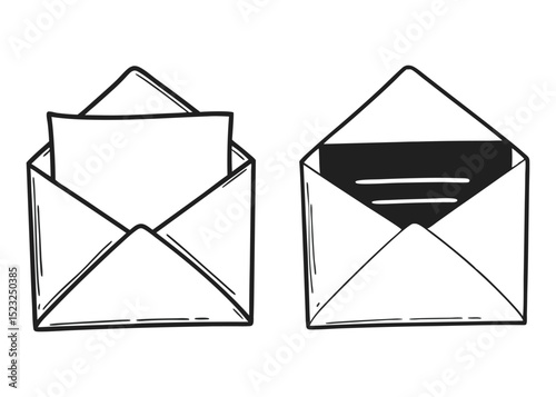 Mail envelope icon with message vector illustration for communication and email