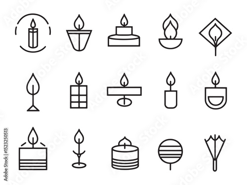 Candlelight Party Ultra Minimalist 2D Line Art