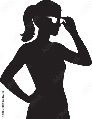 silhouette of a woman with a goggles