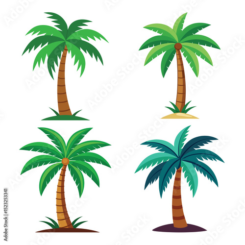 Set of Palm Trees Vector