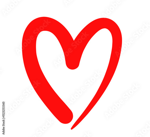 Red Hand-Drawn Heart 