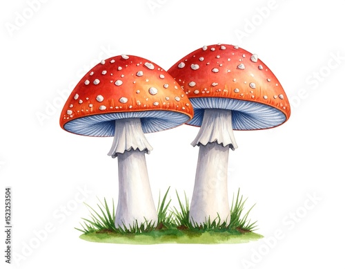 Watercolor mushrooms (2)