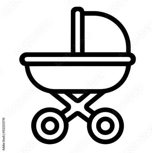 Classic Baby Stroller with Canopy and Large Wheels – Infant Transportation, Newborn Care, Parenthood, Family Walks, Baby Gear for Early Childhood and Outdoor Use

