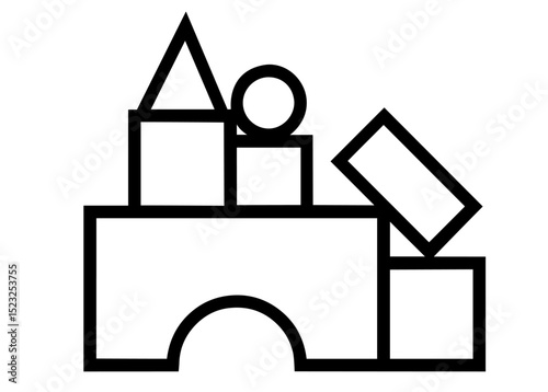 Children’s Building Blocks Toy – Educational Construction Set with Geometric Shapes for Early Learning, Creativity, Logic Development and Fine Motor Skills in Toddlers and Preschoolers


