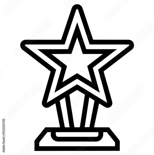 Star-Shaped Trophy on Pedestal – Award Symbol for Success, Achievement, Leadership, Recognition, Competitions, Excellence in Work or Study, Motivation and Celebrations


