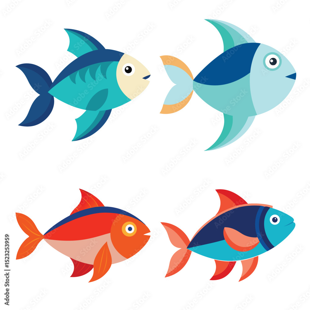 Fototapeta premium set of fishes