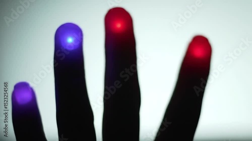 red and blue light in fingerprint motion