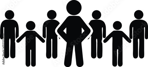 Collection of male silhouettes in various poses
