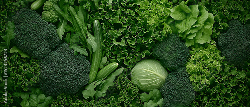 Close Up View Of Assorted Green Vegetables