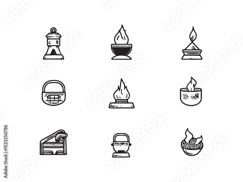 Casting Furnace Simple 2D Line Design