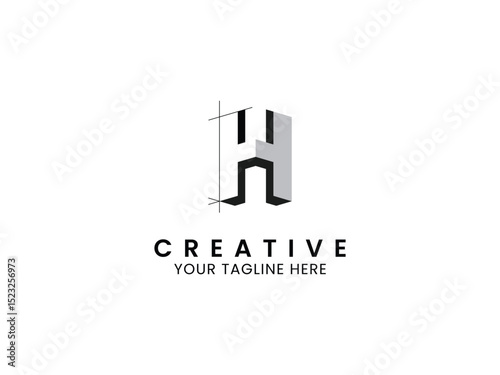 Letter H architect logo, and construction logo design