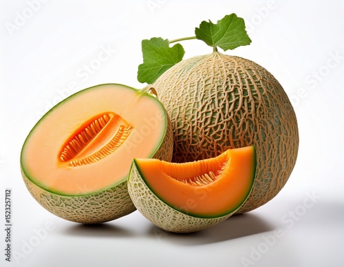 cantaloupe melon isolated on white background