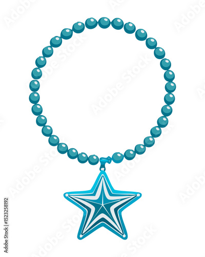 Elegant Starfish Charm on Deep Blue Beads