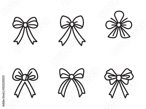 Celebration Ribbon Ultra Minimalist 2D Line Drawing