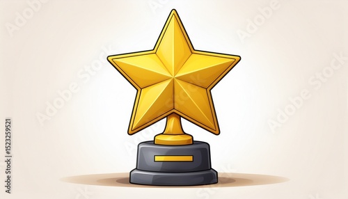 award trophy star 3d cartoons style on white background photo