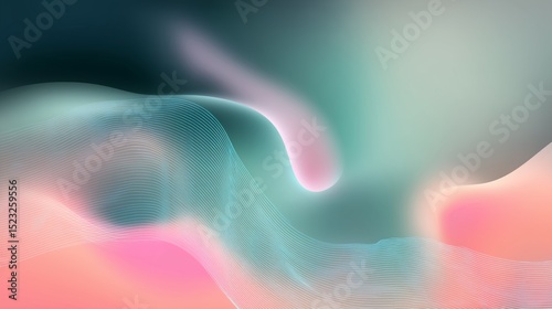 abstract background with flowing streaks navy coral mint soft ambient light