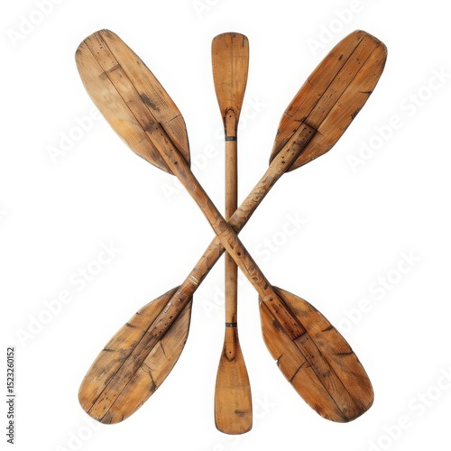 Vintage paddles crossed arrangement on white background