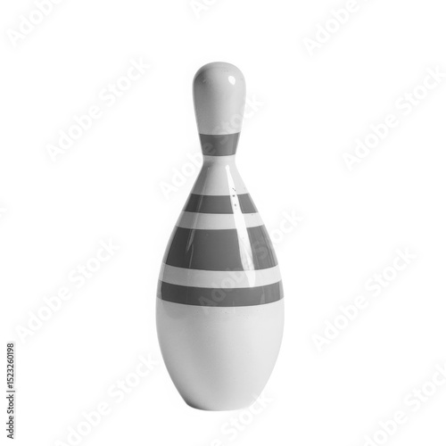 Bowling pin striped design element on white background