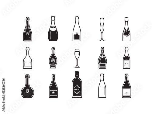 Champagne Magnum Bottle Minimalist Illustration