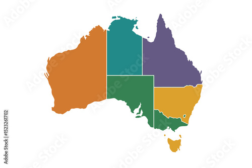 Vector illustration of Australia map design set against a white background