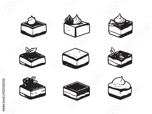 Cheesecake Brownie Minimalist Drawing