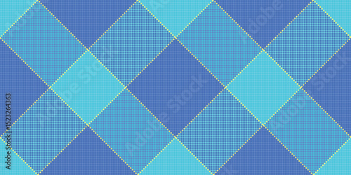Abstract geometric pattern featuring a vibrant blue and teal color palette.  The repeating diamond design creates a dynamic and modern aesthetic, perfect for backgrounds, textiles, or website designs.