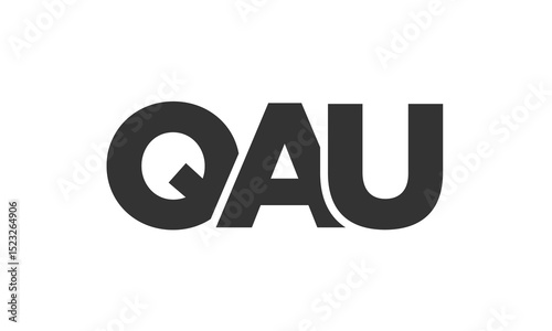 QAU logo design template with strong and modern bold text. Initial based vector logotype featuring simple and minimal typography. Trendy company identity.