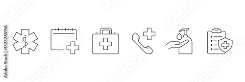 Set of Hospital and medical care icon collection. 