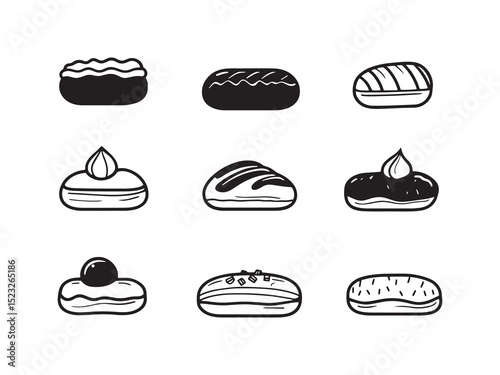 Minimal Chocolate Eclair Clipart Design
