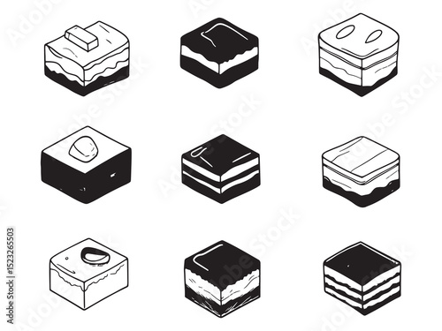 Chocolate Brownies Modern Vector Design