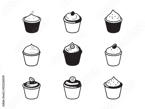 Chocolate Souffle Line Art Drawing