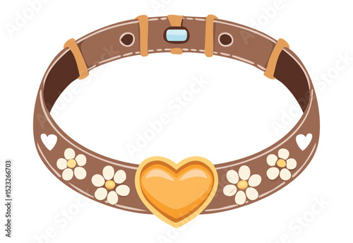 Brown Choker Heart Floral Design