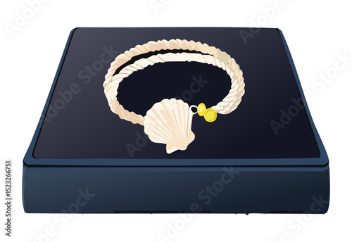 Pearl Bracelet White Shell Blue Box