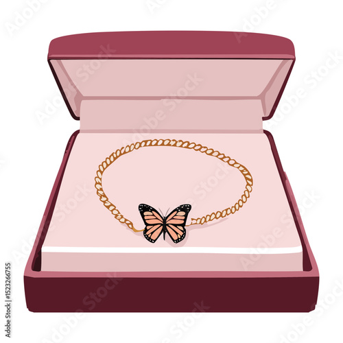 Pink Butterfly Bracelet Pink Box