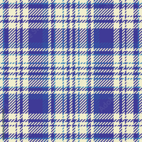 Elegant blue and cream plaid pattern.  Perfect for textile design, fashion, and home decor projects.  This stylish, seamless texture offers a sophisticated and versatile visual appeal.