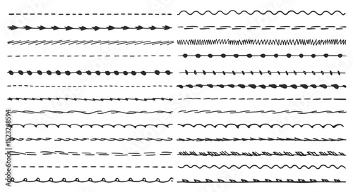 Hand-drawn dashed lines