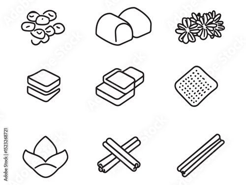 Cinnamon Streusel Clean Line Illustration