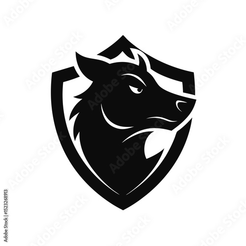 Boar head silhouette for tough and fearless wildlife logo concepts vector illustration.
