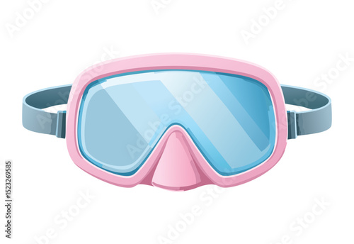Pink Snorkeling Mask with Blue Lenses