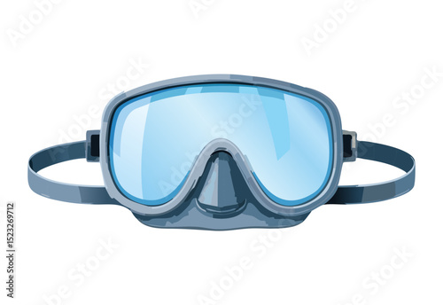 Blue Gray White Diving Mask