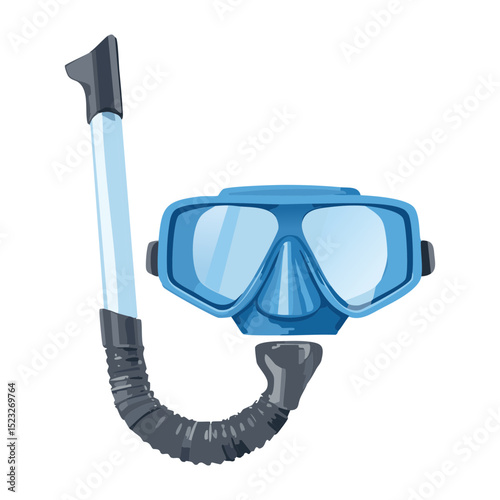Blue Snorkeling Mask Tube Equipment