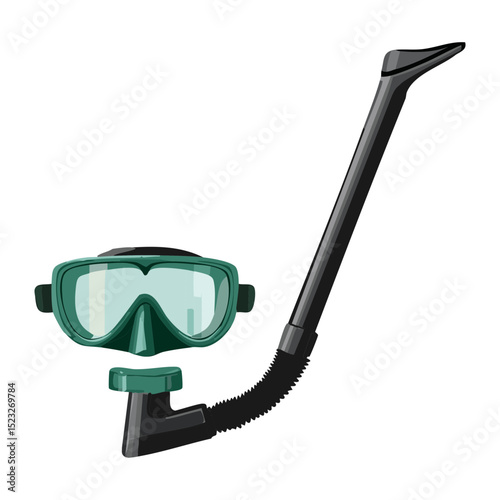 Green Diving Mask Black Snorkel