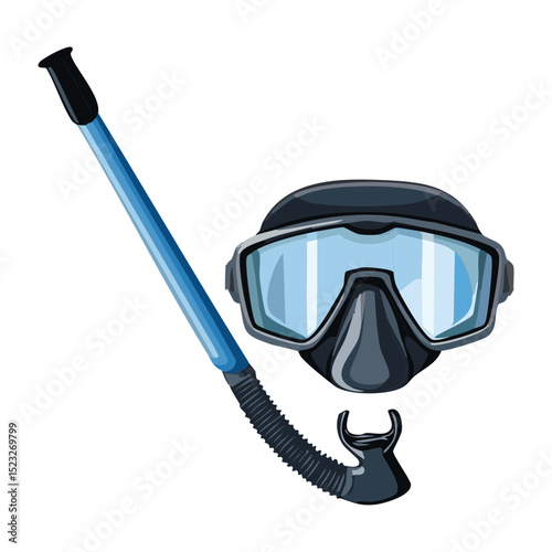 Black Diving Mask Blue Snorkel
