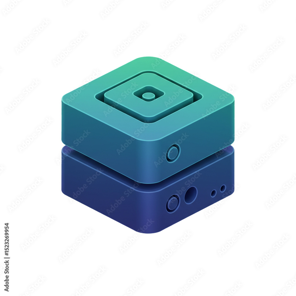 Obraz premium Isometric 3d render of a modern stylized digital device, perfect for tech design