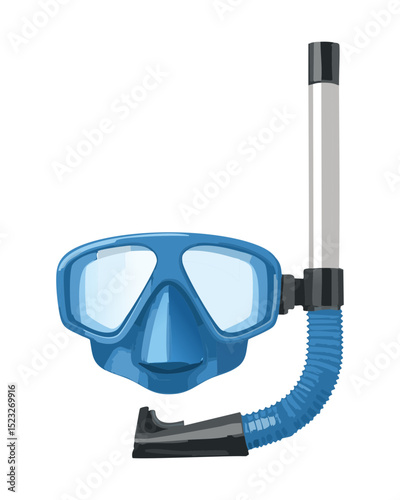 Blue Diving Mask Black Snorkel Profile