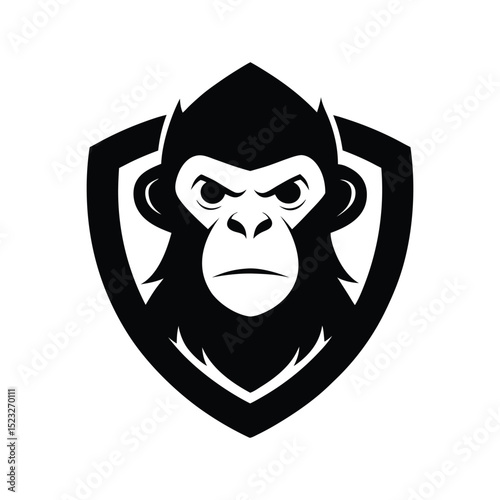 Chimpanzee head silhouette for creative and fun character based logos vector illustration.